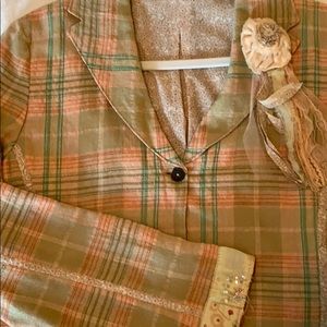 Noa Noa Plaid Blazer Light Wool Mix